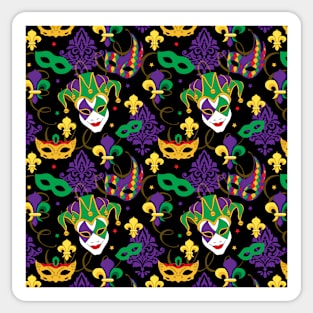 Mardi Gras Masks Pattern Sticker